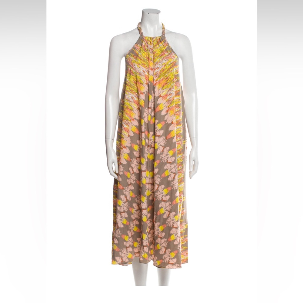 Tibi silk midi halter dress